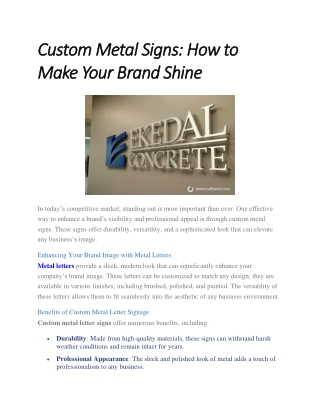 Custom Metal Signs How to Make Your Brand Shine