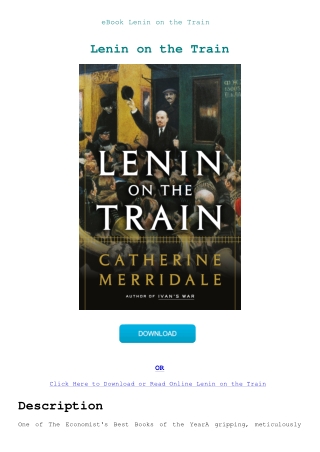 eBook Lenin on the Train