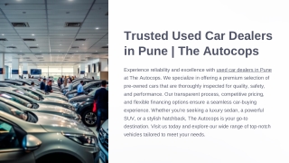Trusted Used Car Dealers in Pune | The Autocops