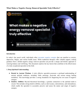 What Makes a Negative Energy Removal Specialist Truly Effective