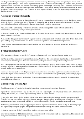 Screen Repair or Replace? Let's Decide