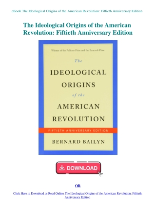 eBook The Ideological Origins of the American Revolution Fiftieth Anniversary Edition