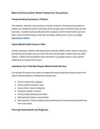 Child psychiatrist in Miami