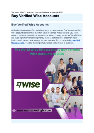 55 best site to Buy Verified Wise Accounts in 2025