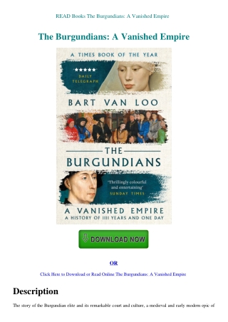 READ Books The Burgundians A Vanished Empire