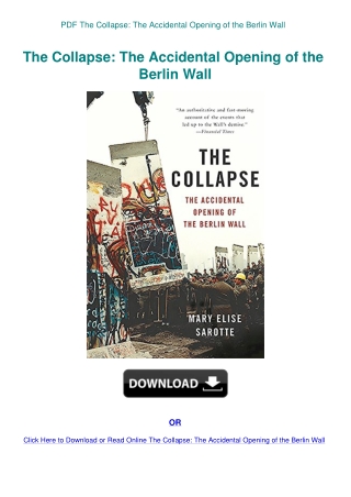 PDF The Collapse The Accidental Opening of the Berlin Wall
