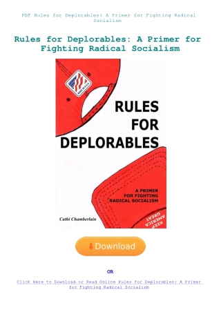 PDF Rules for Deplorables A Primer for Fighting Radical Socialism