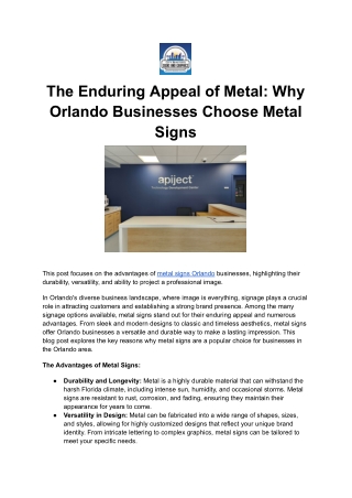 The Enduring Appeal of Metal_ Why Orlando Businesses Choose Metal Signs