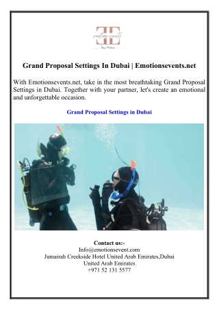 Grand Proposal Settings In Dubai  Emotionsevents.net