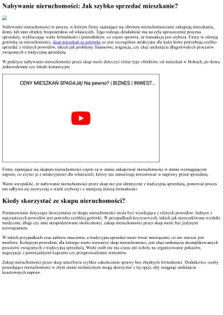 Zakup nieruchomości: Jak szybko sprzedać działkę?