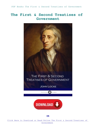 PDF Books The First & Second Treatises of Government