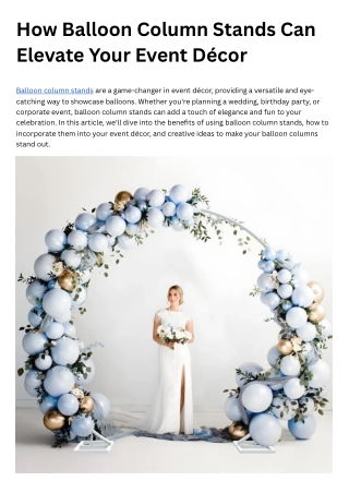 How Balloon Column Stands Can Elevate Your Event Décor