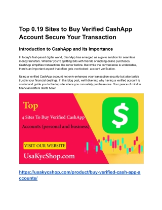 Top 0.19 Sites to Buy Verified CashApp Account Secure Your Transaction