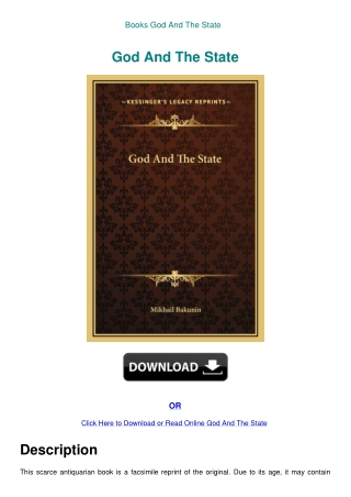Books God And The State