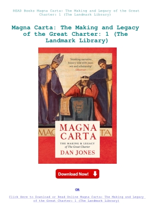 READ Books Magna Carta The Making and Legacy of the Great Charter 1 (The Landmark Library)