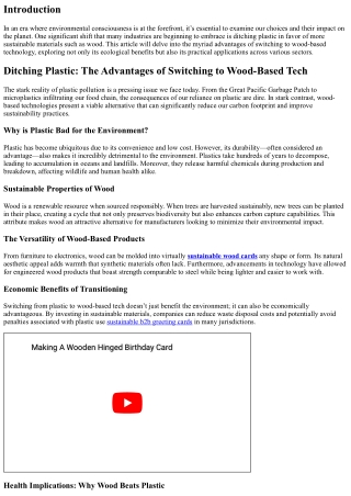 Ditching Plastic: The Advantages of Switching to Wood-Based Tech