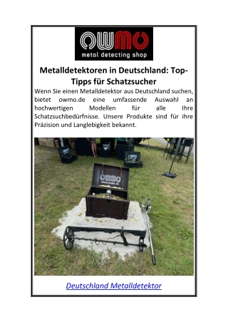 Metalldetektoren in Deutschland Top-Tipps für Schatzsucher