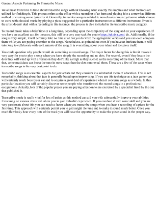 General aspects regarding record music