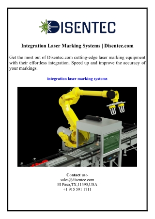 Integration Laser Marking Systems  Disentec.com