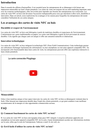 Les cartes de visite NFC en bois : l'accessoire indispensable des entrepreneurs