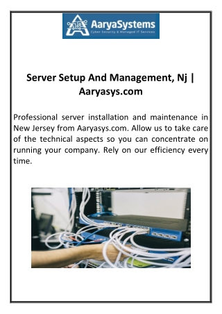 Server Setup And Management, Nj  Aaryasys.com