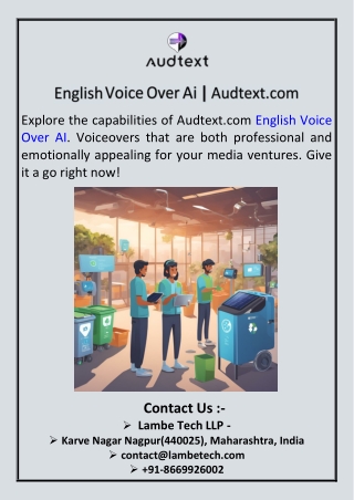 English Voice Over Ai  Audtext.com