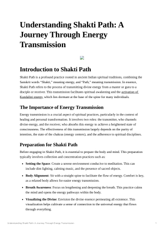 Understanding Shakti Path: A Journey Through Energy Transmission