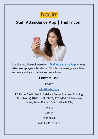 Staff Attendance App Hadirr.com