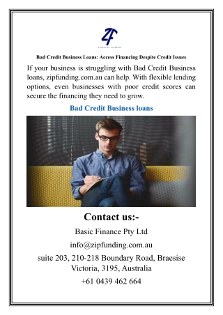 Bad Credit Business Loans Access Financing Despite Credit Issues