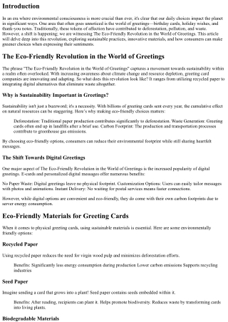 “The Eco-Friendly Revolution in the World of Greetings”