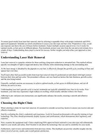 Ensuring Good Results From Laser Hair Removal