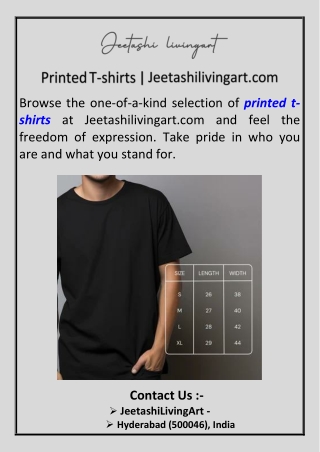 Printed T-shirts  Jeetashilivingart.com