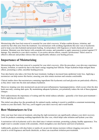 Moisturizing After Laser Hair Removal