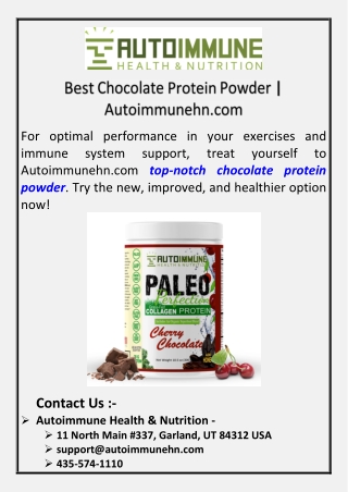 Best Chocolate Protein Powder  Autoimmunehn.com