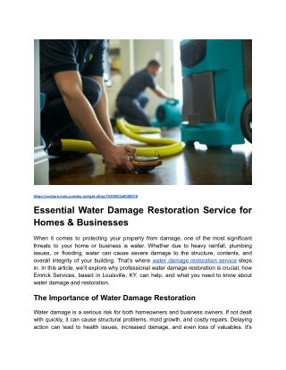 Essential Water Damage Restoration Service for Homes & Businesses _ Blog Post Content _ Month 3