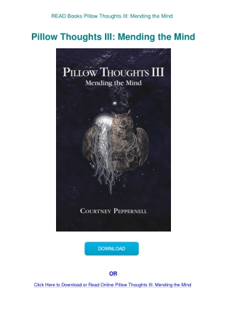 READ Books Pillow Thoughts III Mending the Mind