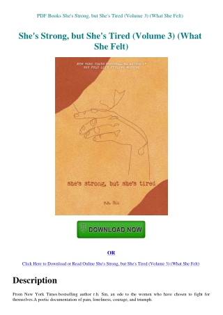 PDF Books She's Strong  but She's Tired (Volume 3) (What She Felt)