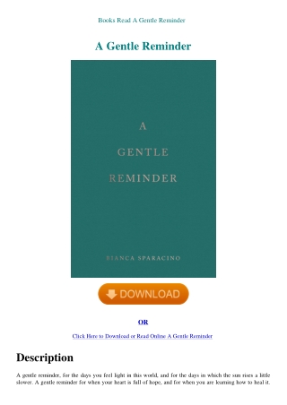 Books Read A Gentle Reminder