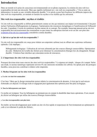 Site web éco-responsable : mythes et réalités