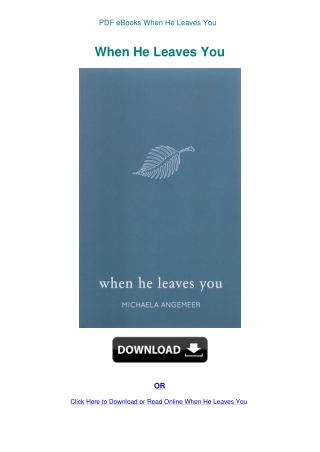 PDF eBooks When He Leaves You