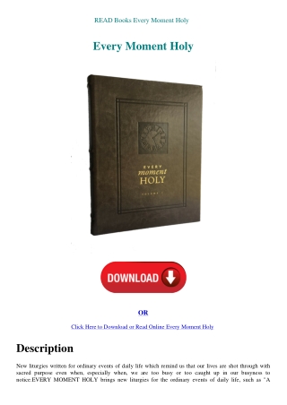 READ Books Every Moment Holy