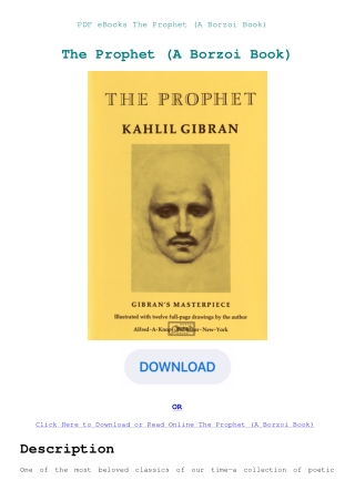 PDF eBooks The Prophet (A Borzoi Book)