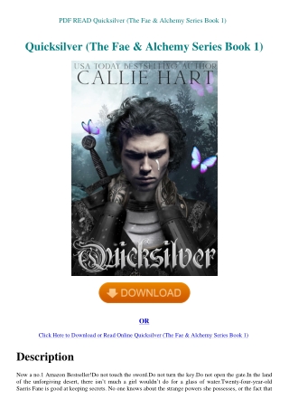 PDF READ Quicksilver (The Fae & Alchemy Series Book 1)