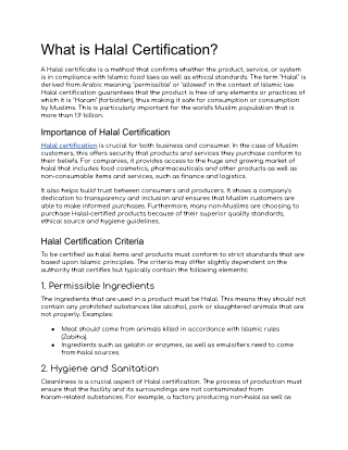 What is Halal certification?