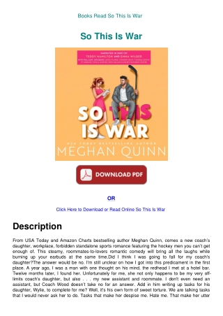 Books Read So This Is War