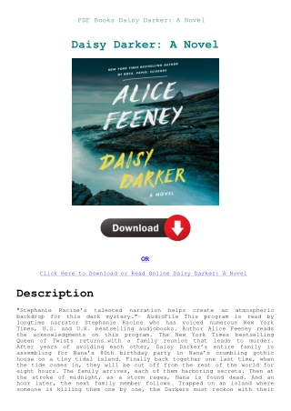 PDF Books Daisy Darker A Novel