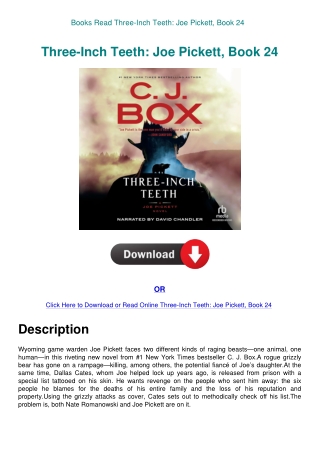 Books Read Three-Inch Teeth Joe Pickett  Book 24