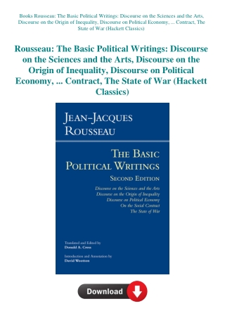 Books Rousseau The Basic Political Writings Discourse on the Sciences and the Arts  Discourse on the