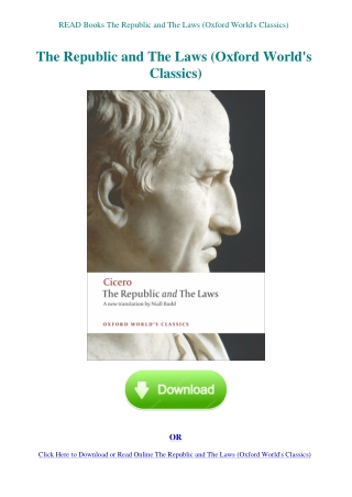 READ Books The Republic and The Laws (Oxford World's Classics)