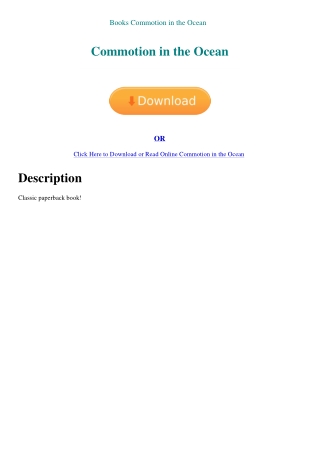 Books  Commotion in the Ocean